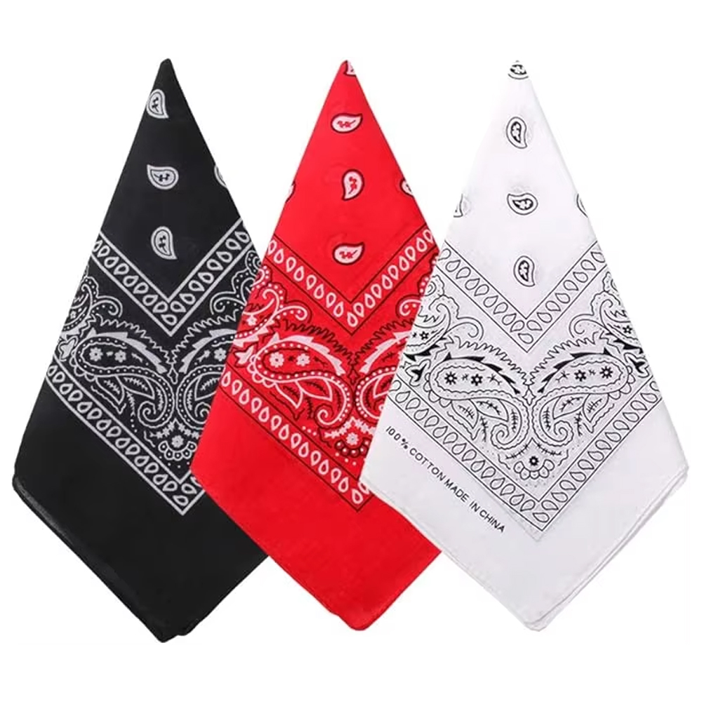 Bandana Blank White - Hip Hop Cowboy Paisley écharpe grand