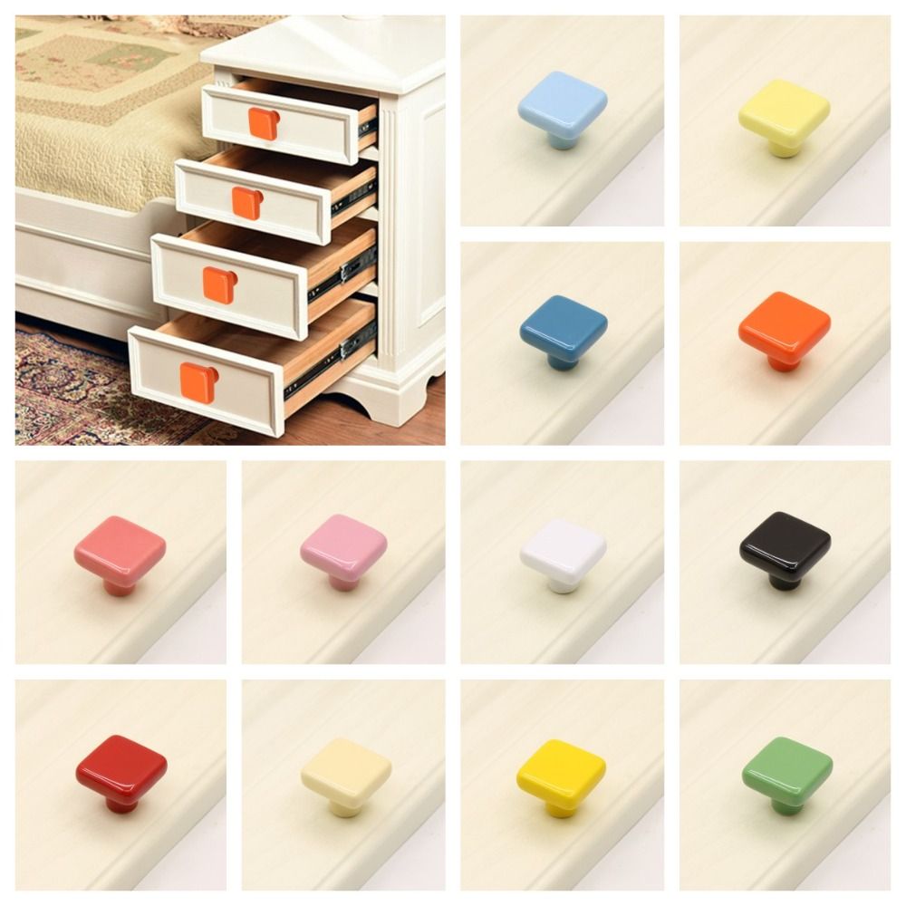 Ceramic Tile Blank - Bouton en céramique coloré à trou