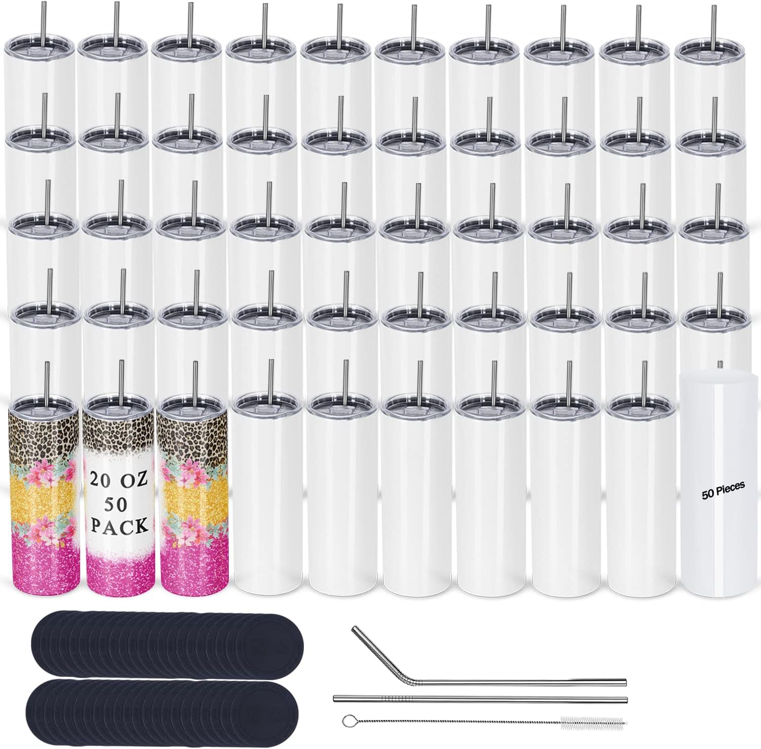 Tumbler 20Oz White - Gobelets de sublimation en acier inoxydable,