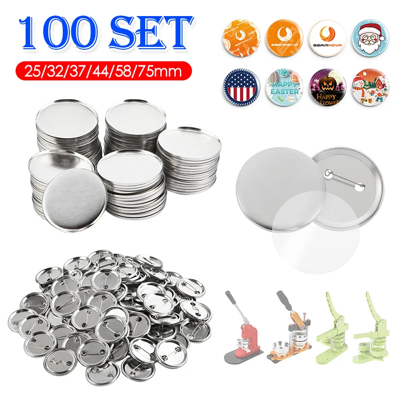 Button Badge Blank - 100 ensemble de boutons à broches