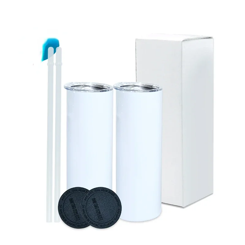Tumbler 20Oz White - Gobelets isothermes droits et fins en