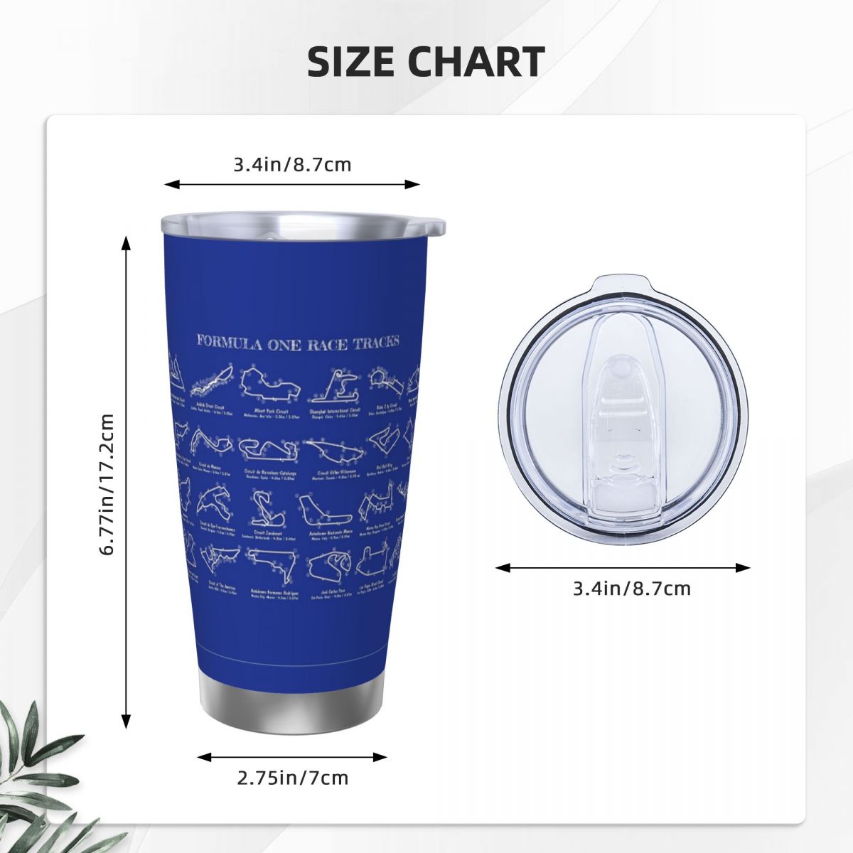 F1 Race Tracks (pochoir blanc- - Tumbler 20Oz White avis et prix